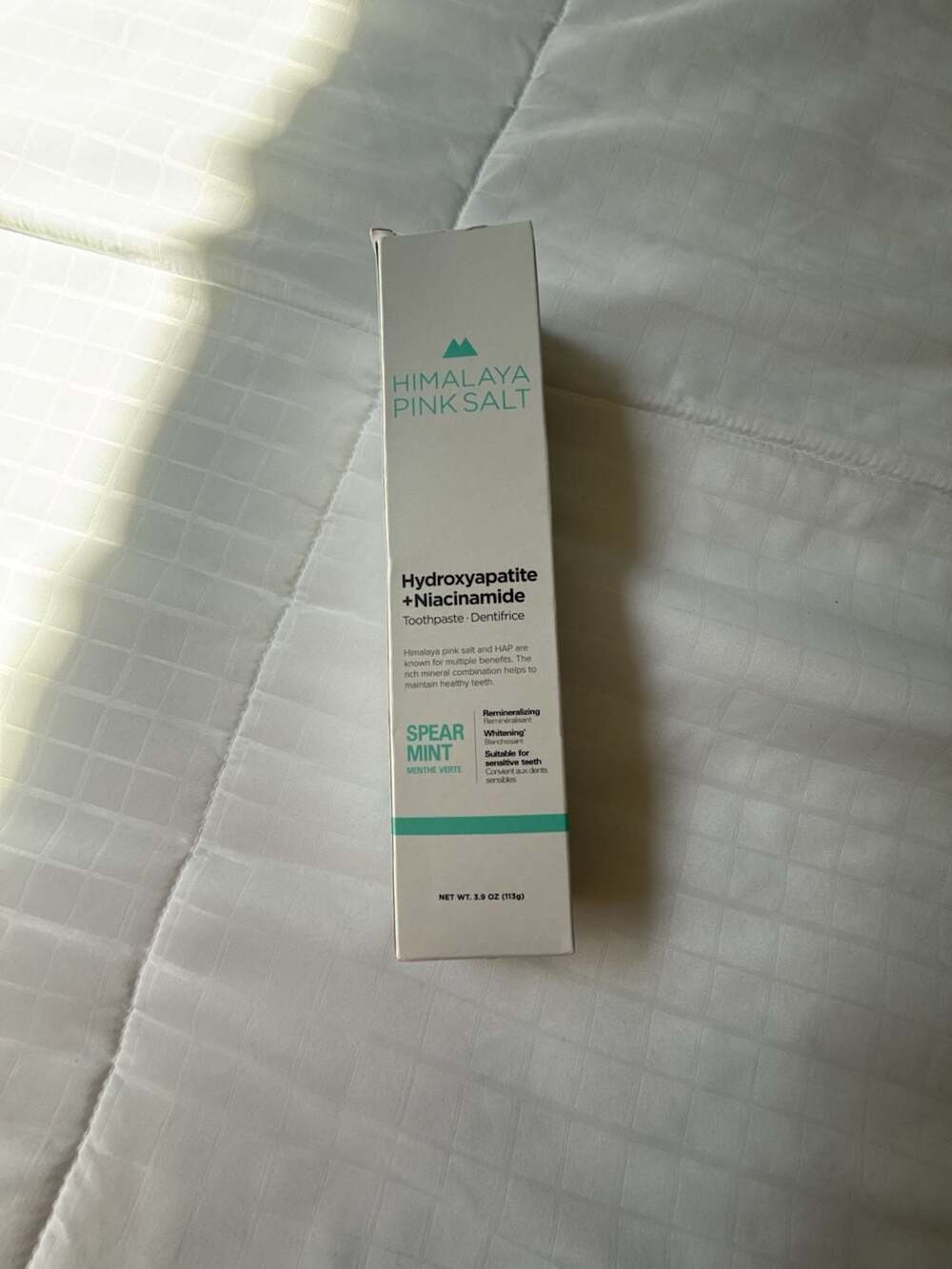 Himalaya Pink Salt Hydroxyapatite + Niacinamide Toothpaste Size 3.9 oz